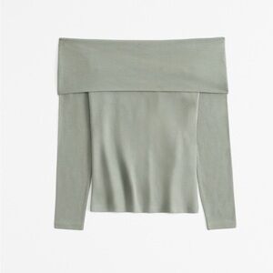 Abercrombie and Fitch Off the Shoulder Long Sleeve Top